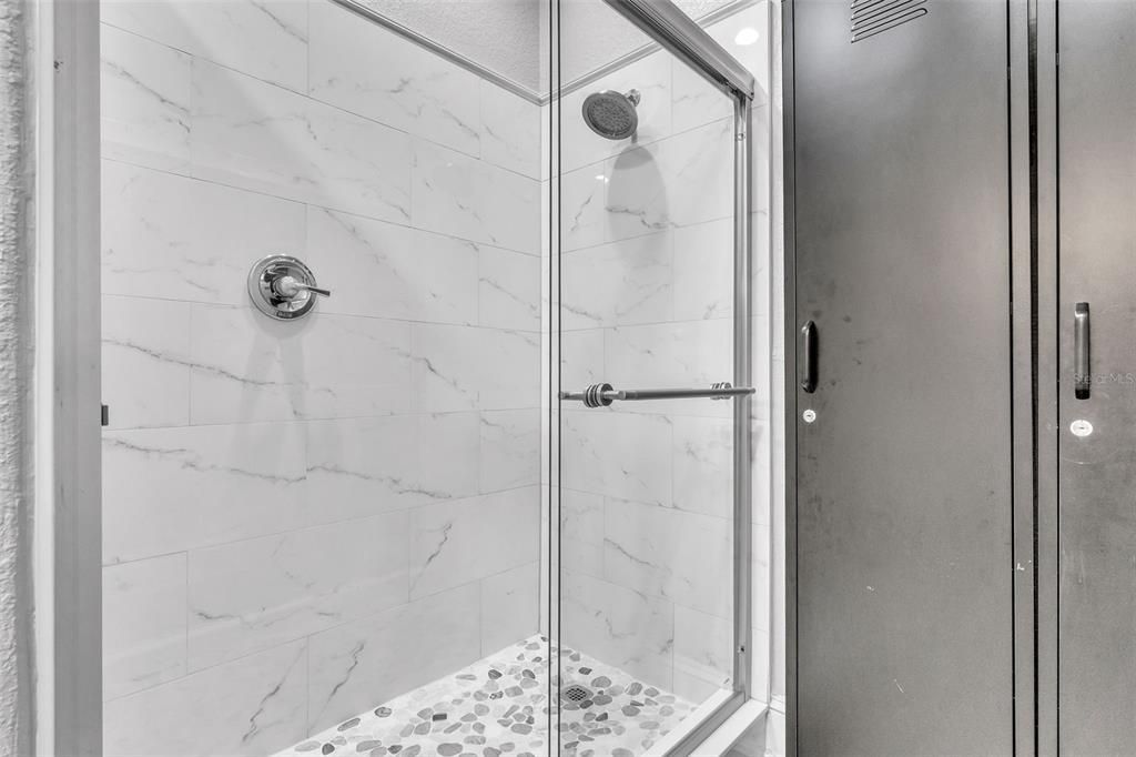 Bathroom, Glass Shower, Interior, Marble Walls