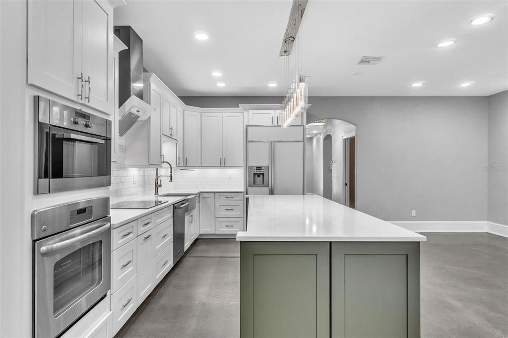 Interior, Kitchen, Pendant Lights, Recessed Lighting, Stainless Steel Appliances