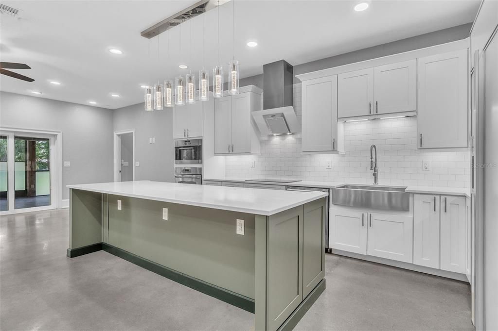 Interior, Kitchen, Pendant Lights, Recessed Lighting, Stainless Steel Appliances