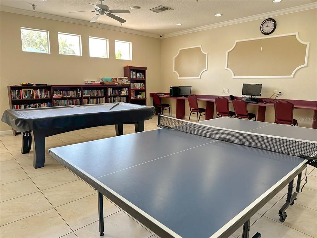 Billiard Table, Game Room, Interior, Recessed Lighting