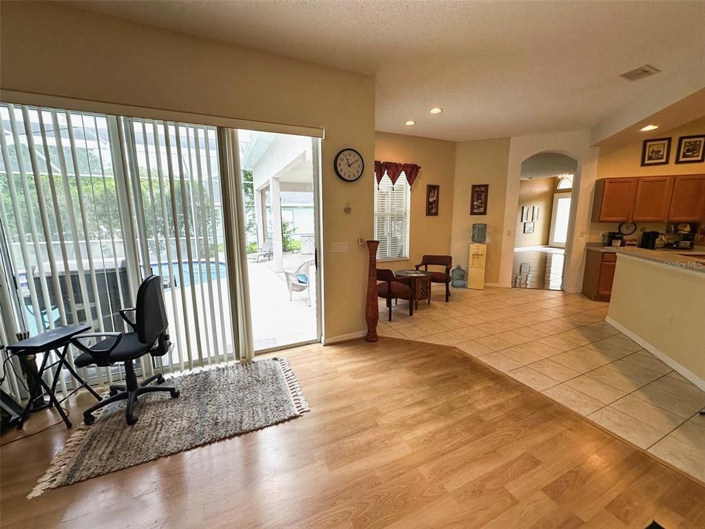 Interior, Kitchen, Recessed Lighting, Wood Texture Flooring