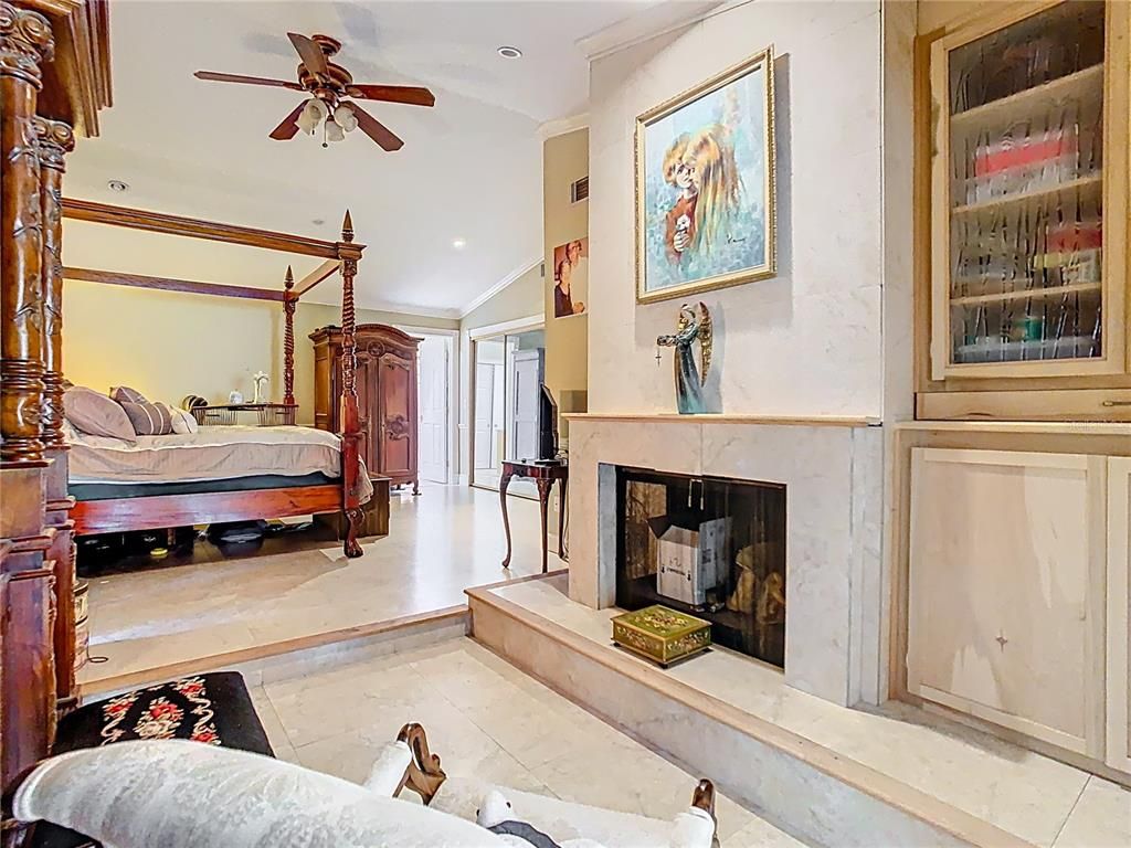 Bedroom, Fireplace, Interior, Recessed Lighting
