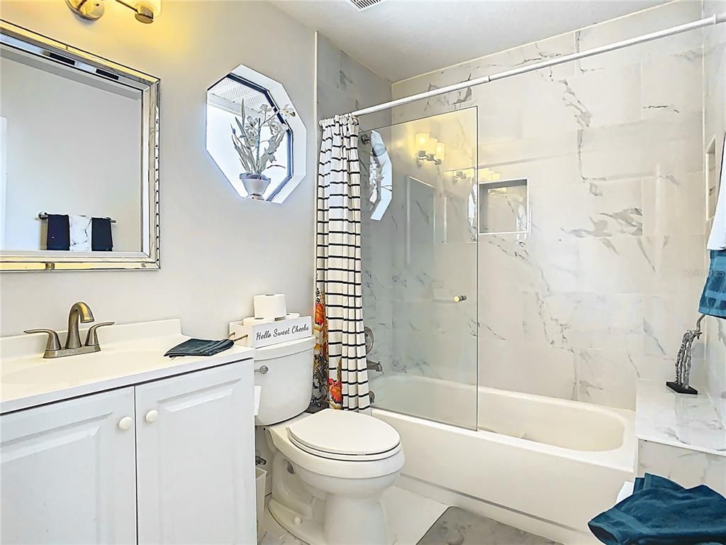 Bathroom, Glass Shower, Interior, Marble Walls
