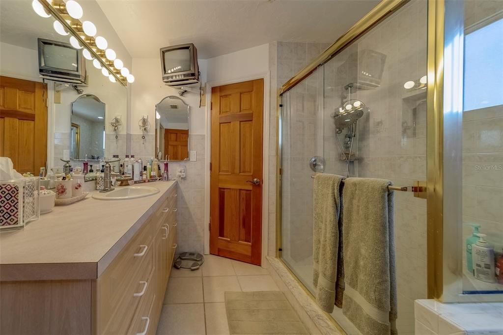 Bathroom, Dual Sink Vanities, Glass Shower, Interior