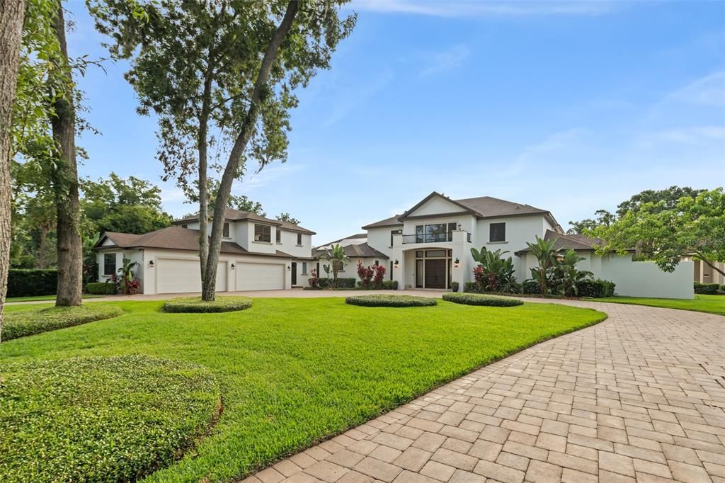 Attached, Backyard, Exterior, Facade, Mediterranean