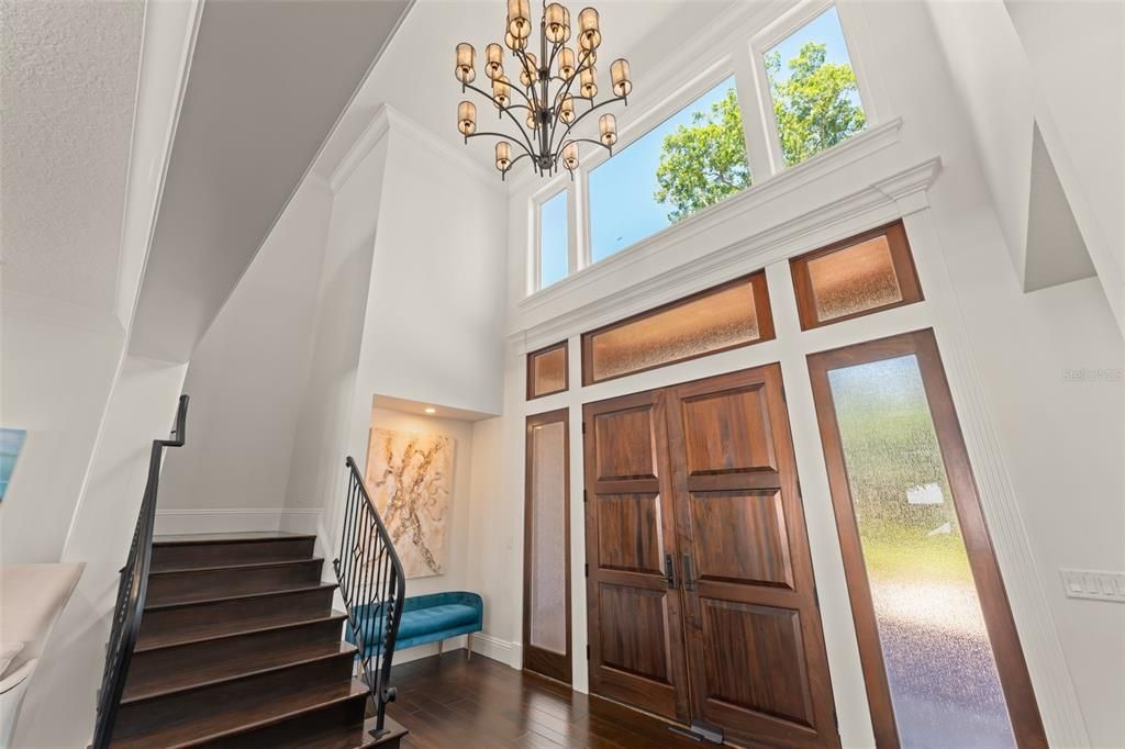 Chandelier, Interior, Wood Texture Flooring