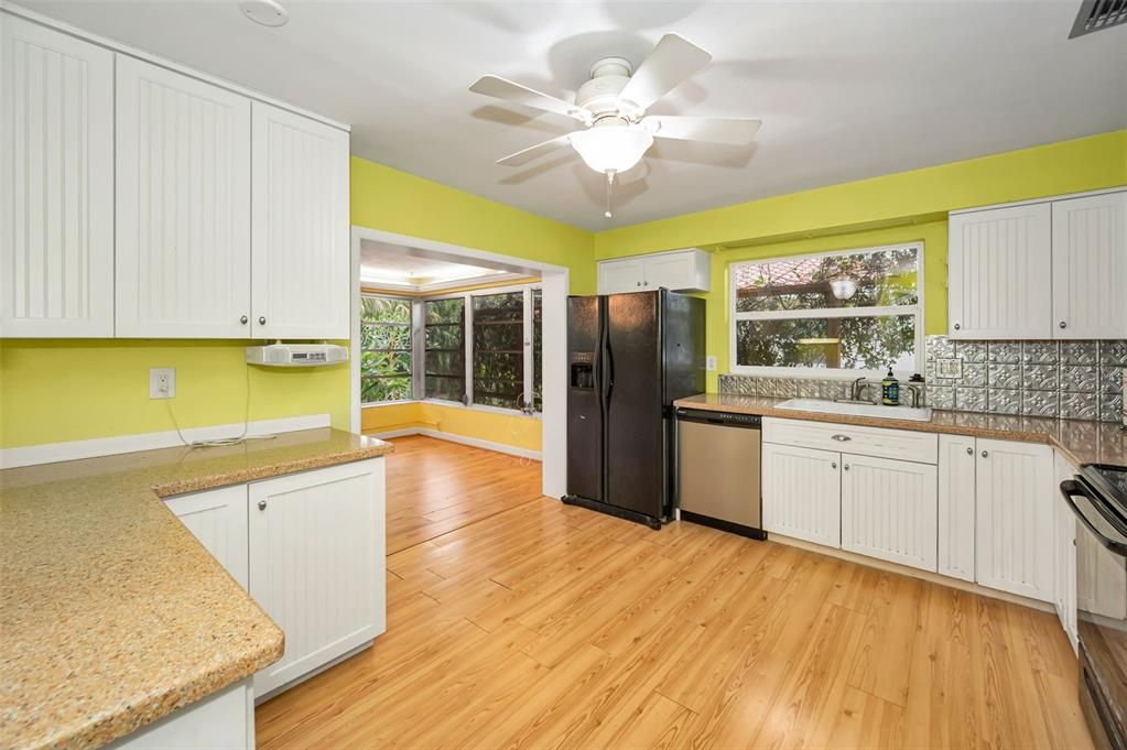 Interior, Kitchen, Wood Texture Flooring