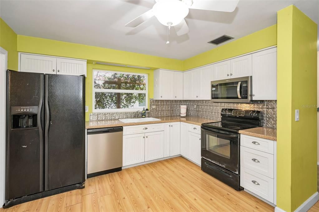 Interior, Kitchen, Stainless Steel Appliances, Wood Texture Flooring