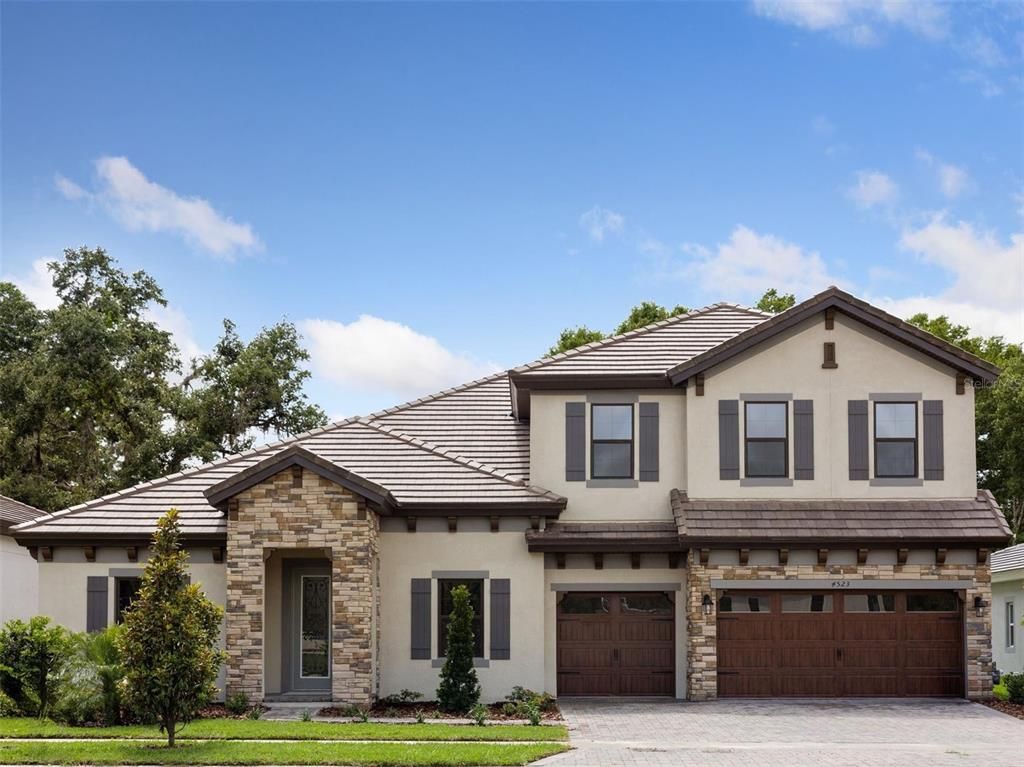 Attached, Exterior, Facade, Spanish Mediterranean