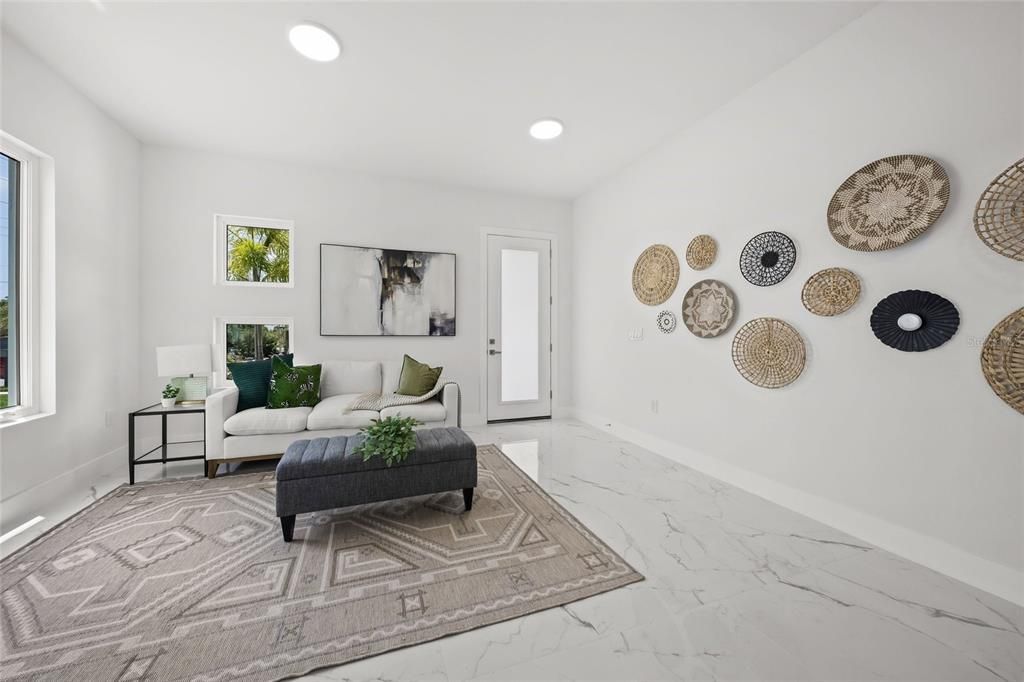 Interior, Marble, Recessed Lighting