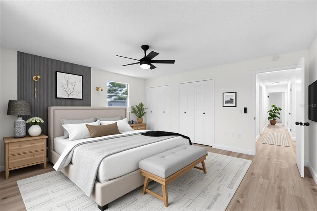 Bedroom, Interior, Wood Texture Flooring