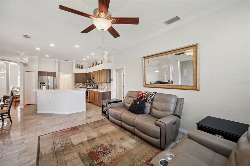 Interior, Kitchen, Living room, Recessed Lighting, Stainless Steel Appliances