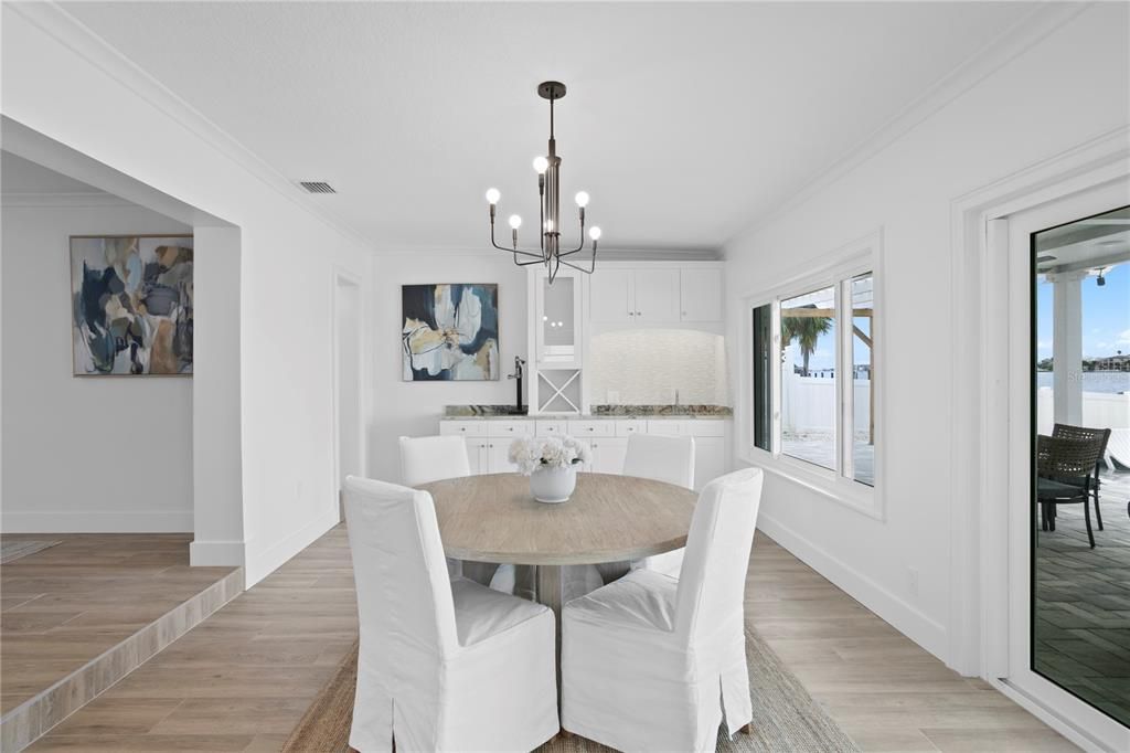 Chandelier, Dining room, Interior, Kitchen, Pendant Lights, Wood Texture Flooring