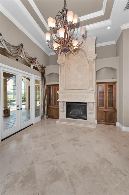 Chandelier, Fireplace, Interior, Recessed Lighting