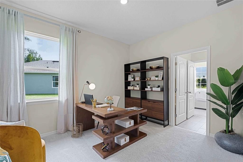 Home Office, Interior, Recessed Lighting