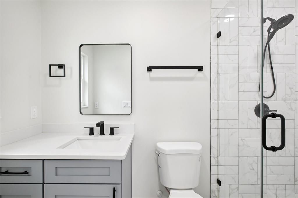 Bathroom, Glass Shower, Interior, Marble Walls
