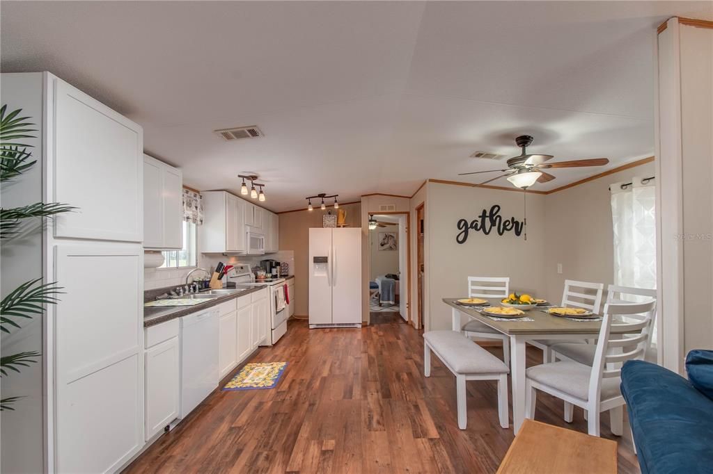 Dining room, Interior, Kitchen, Wood Texture Flooring