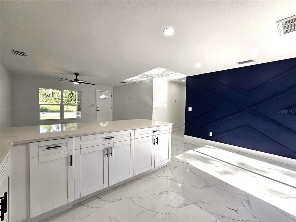 Interior, Kitchen, Marble, Recessed Lighting
