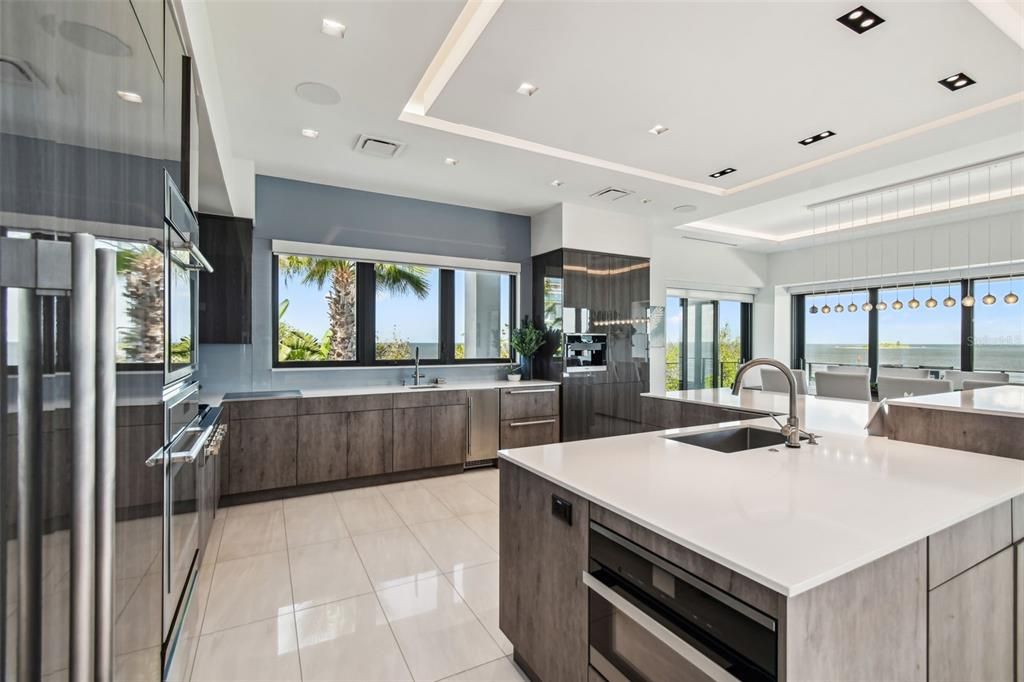 Interior, Kitchen, Recessed Lighting, Stainless Steel Appliances, Water