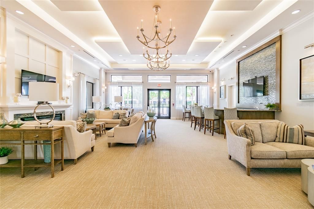 Chandelier, Dining room, Fireplace, Interior, Living room, Recessed Lighting