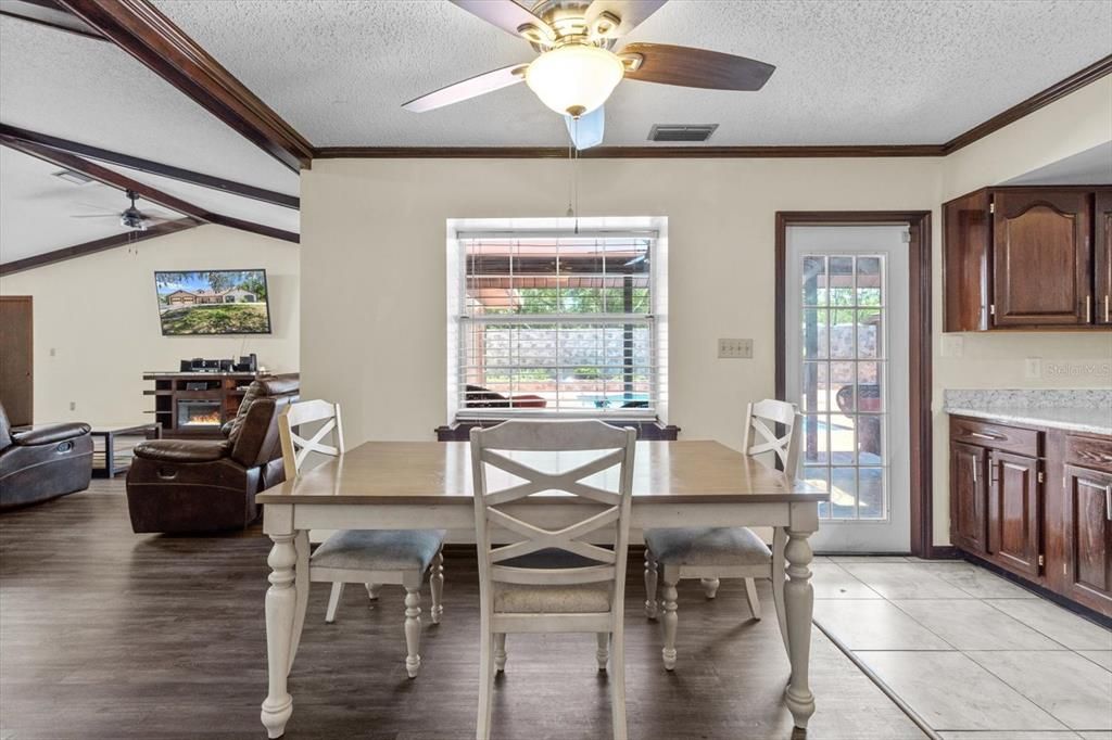 Dining room, Interior, Wood Texture Flooring