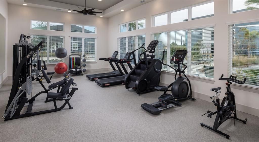 Fitness Equipment, Gym, Interior, Recessed Lighting