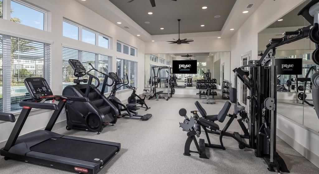 Fitness Equipment, Gym, Interior, Recessed Lighting