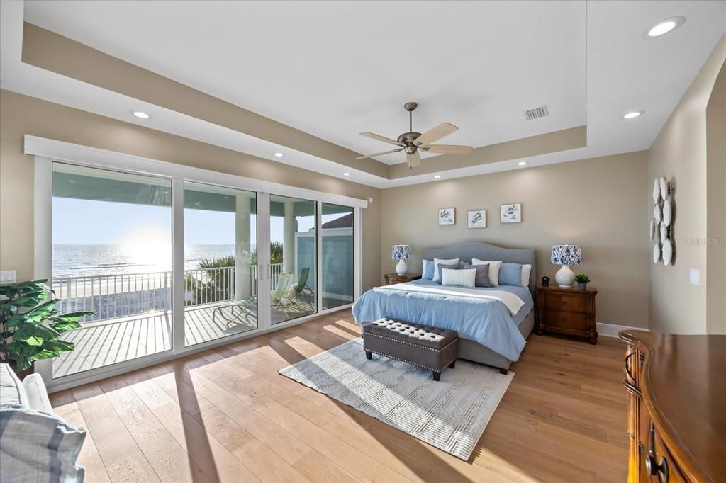 Bedroom, Interior, Recessed Lighting, Water, Wood Texture Flooring