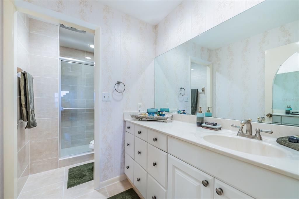 Bathroom, Dual Sink Vanities, Glass Shower, Interior
