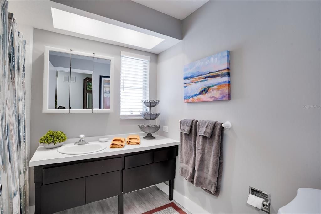 Bathroom, Dual Sink Vanities, Interior, Wood Texture Flooring