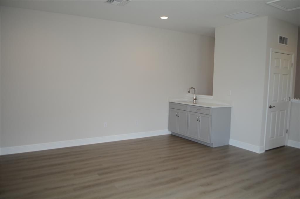 Bathroom, Empty room, Interior, Recessed Lighting, Wood Texture Flooring