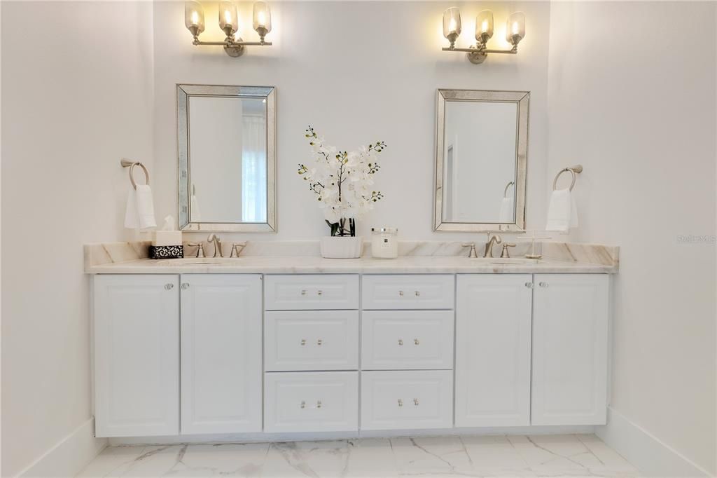Bathroom, Dual Sink Vanities, Interior, Marble