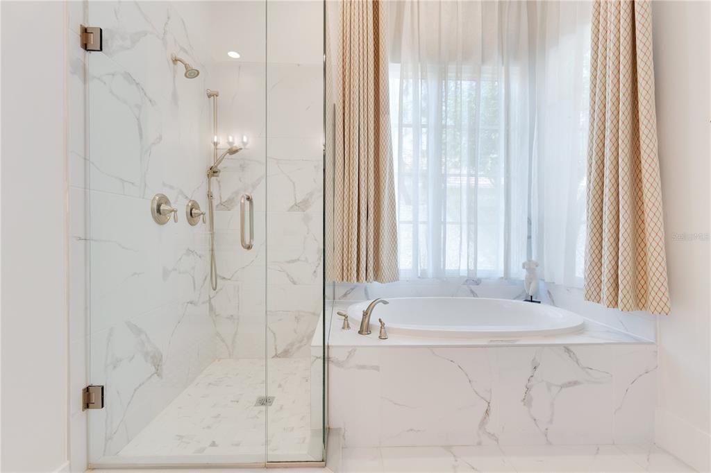 Bathroom, Glass Shower, Interior, Marble Walls
