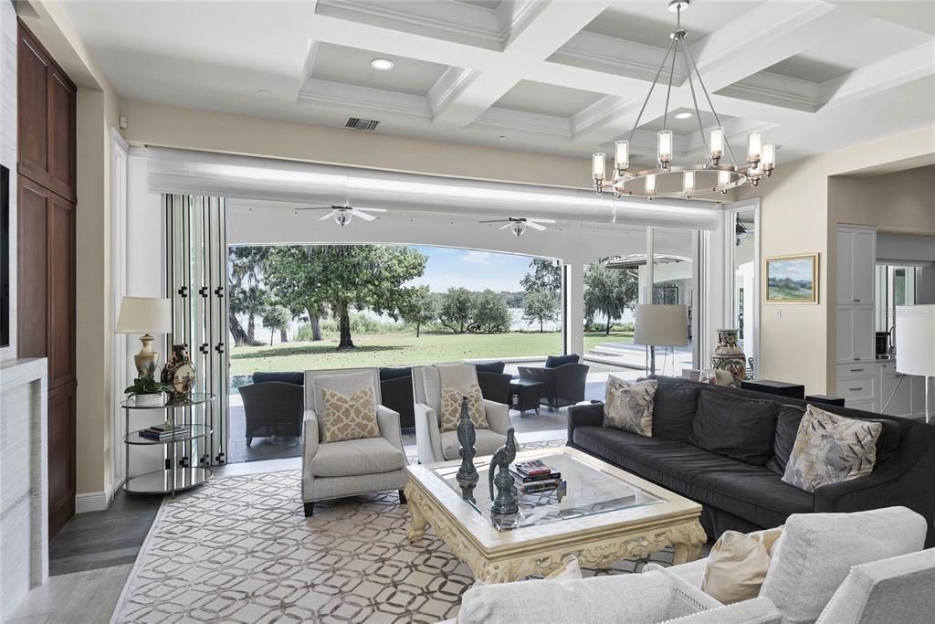 Chandelier, Interior, Living room, Pendant Lights, Recessed Lighting, Wood Texture Flooring