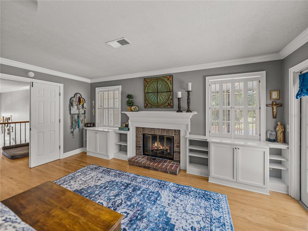 Fireplace, Interior, Wood Texture Flooring