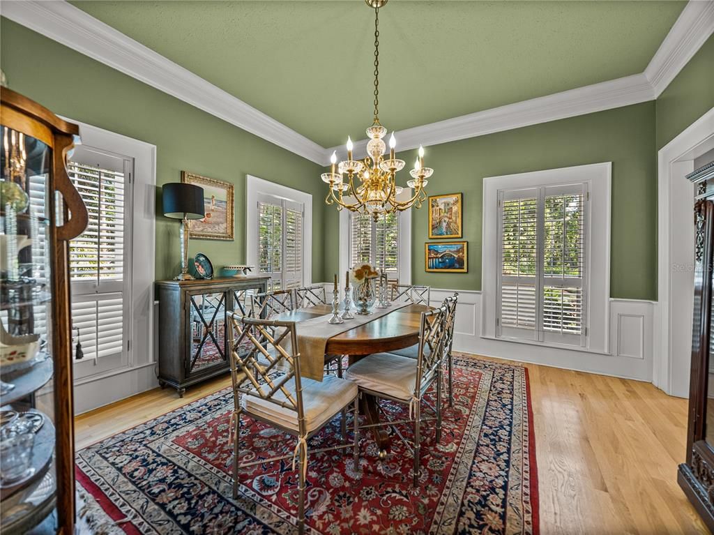 Chandelier, Dining room, Interior, Wood Texture Flooring