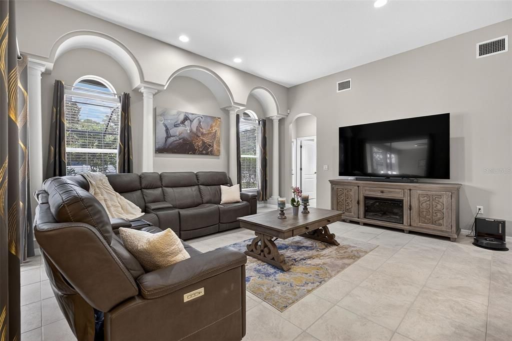 Interior, Living room, Recessed Lighting