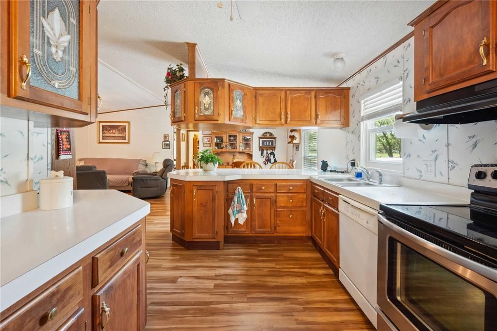 Interior, Kitchen, Living room, Wood Texture Flooring