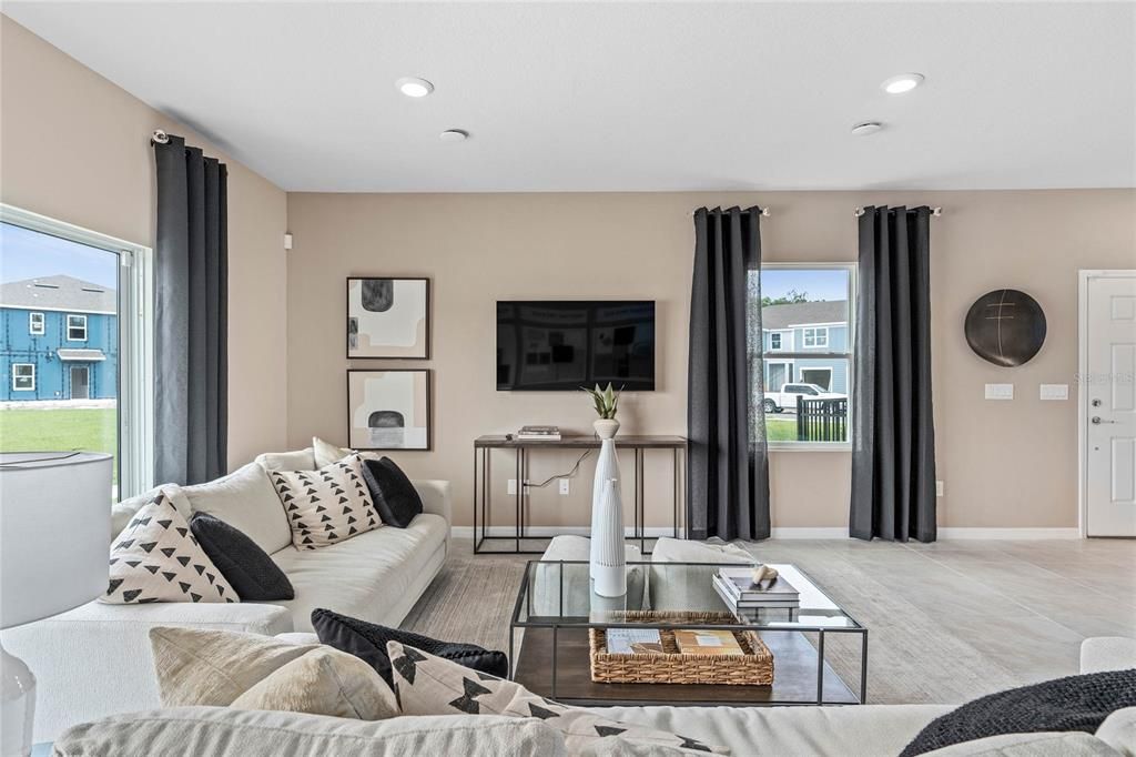 Interior, Living room, Recessed Lighting