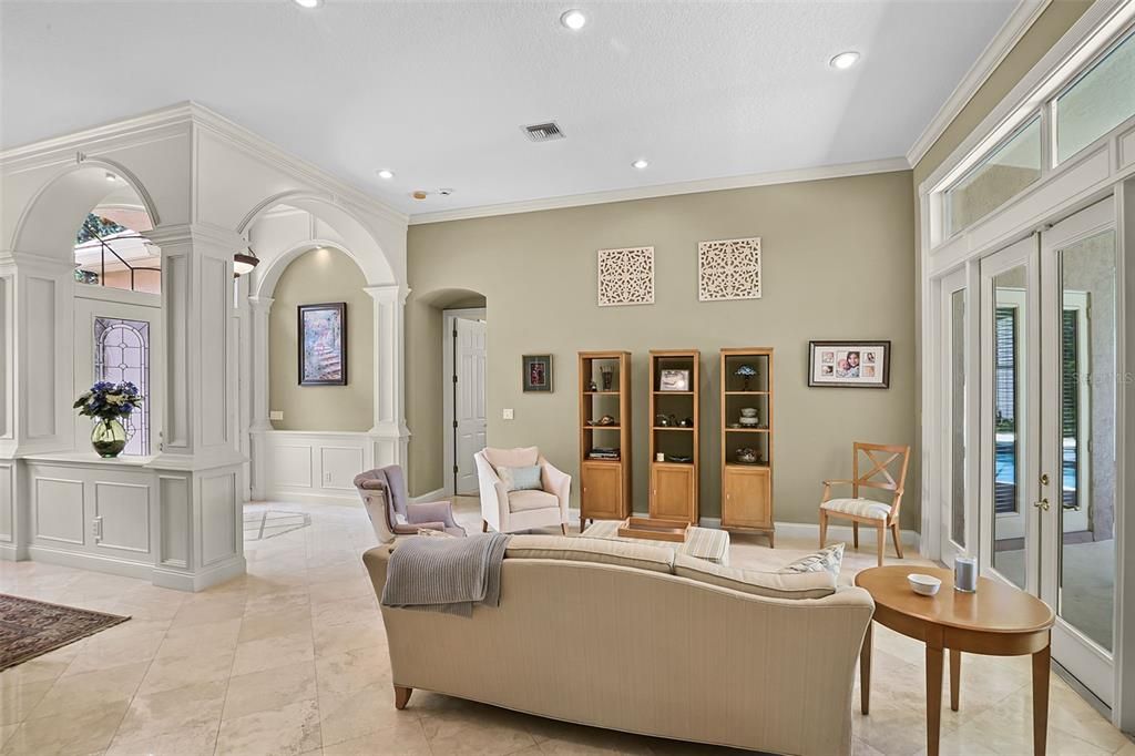 Interior, Living room, Recessed Lighting