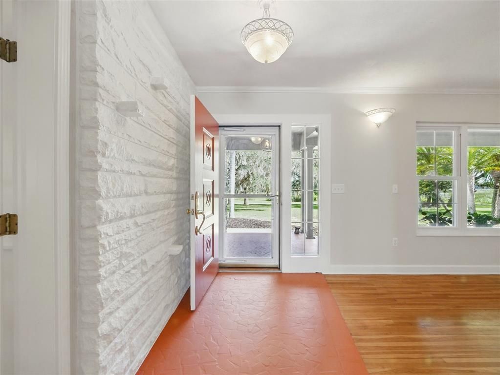 Interior, Marble Walls, Wood Texture Flooring