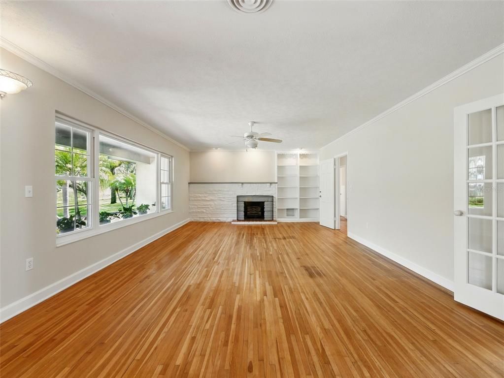 Empty room, Fireplace, Interior, Wood Texture Flooring