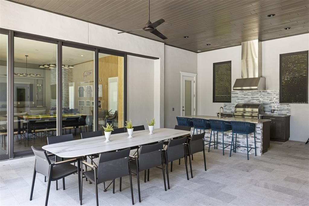 Dining room, Interior, Recessed Lighting, Wooden Ceilings