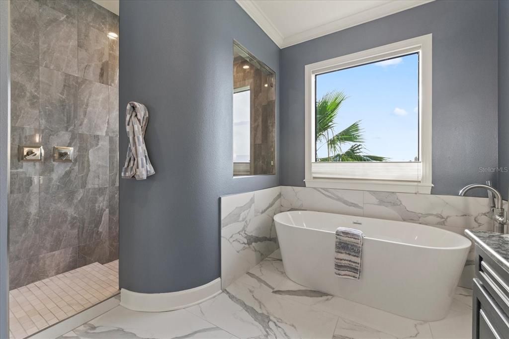 Bathroom, Free Standing Baths, Interior, Marble, Marble Walls