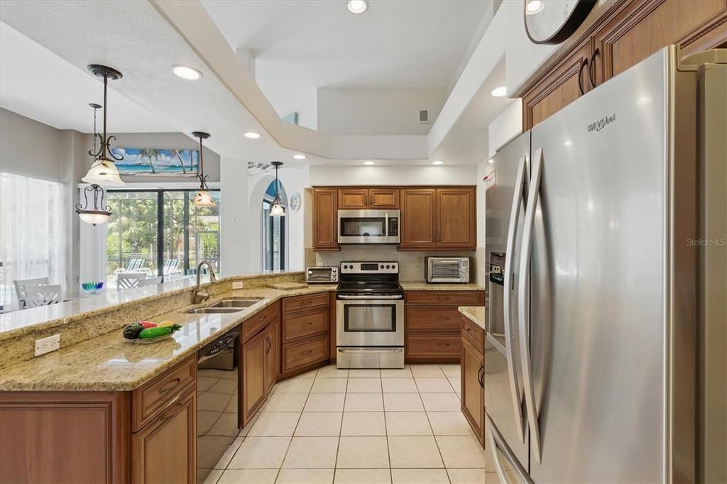 Interior, Kitchen, Pendant Lights, Recessed Lighting, Stainless Steel Appliances