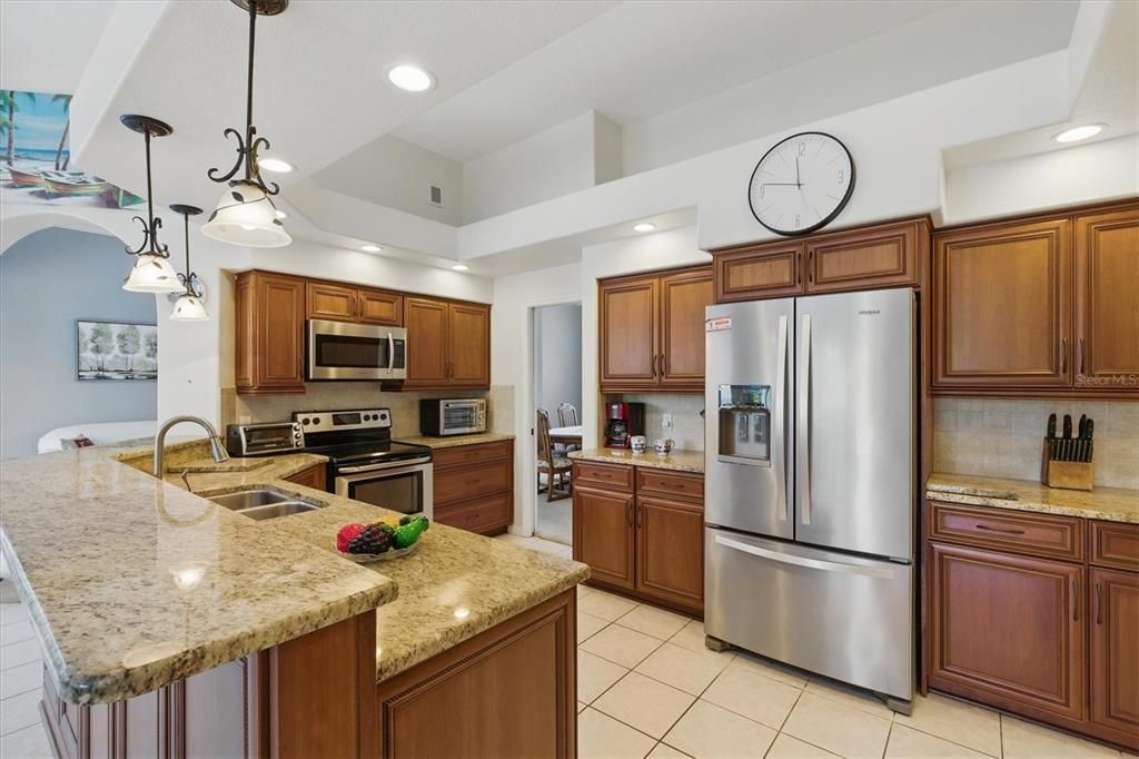 Interior, Kitchen, Pendant Lights, Recessed Lighting, Stainless Steel Appliances