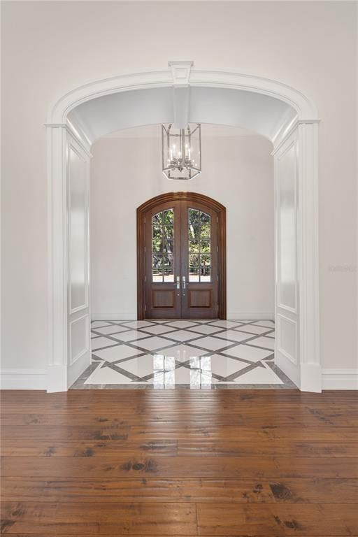 Chandelier, Interior, Marble, Pendant Lights, Wood Texture Flooring