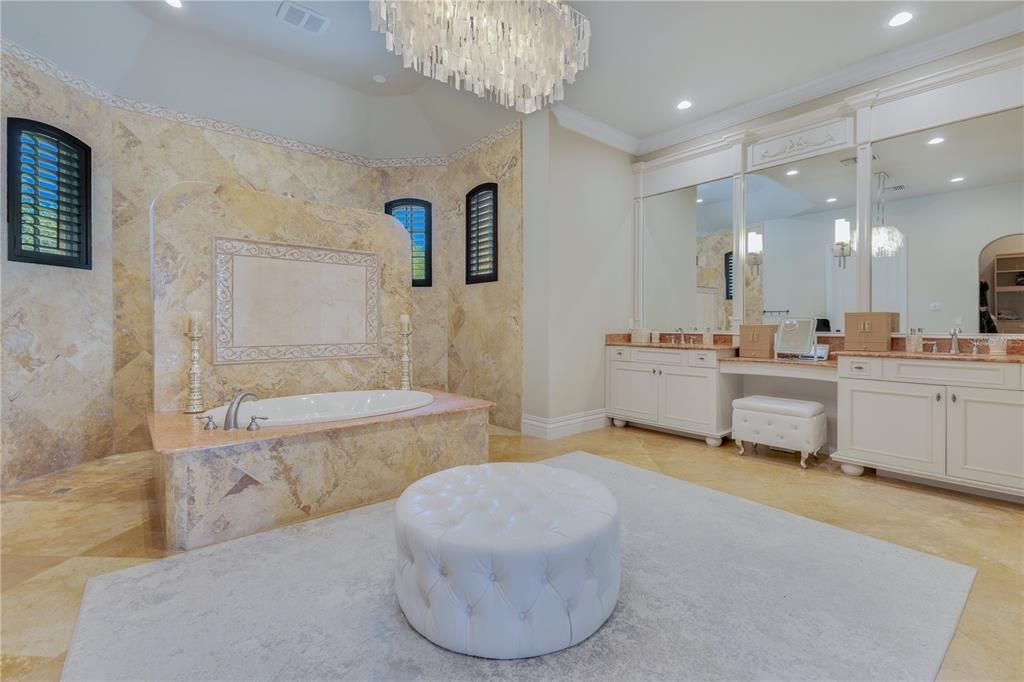 Bathroom, Chandelier, Interior, Recessed Lighting