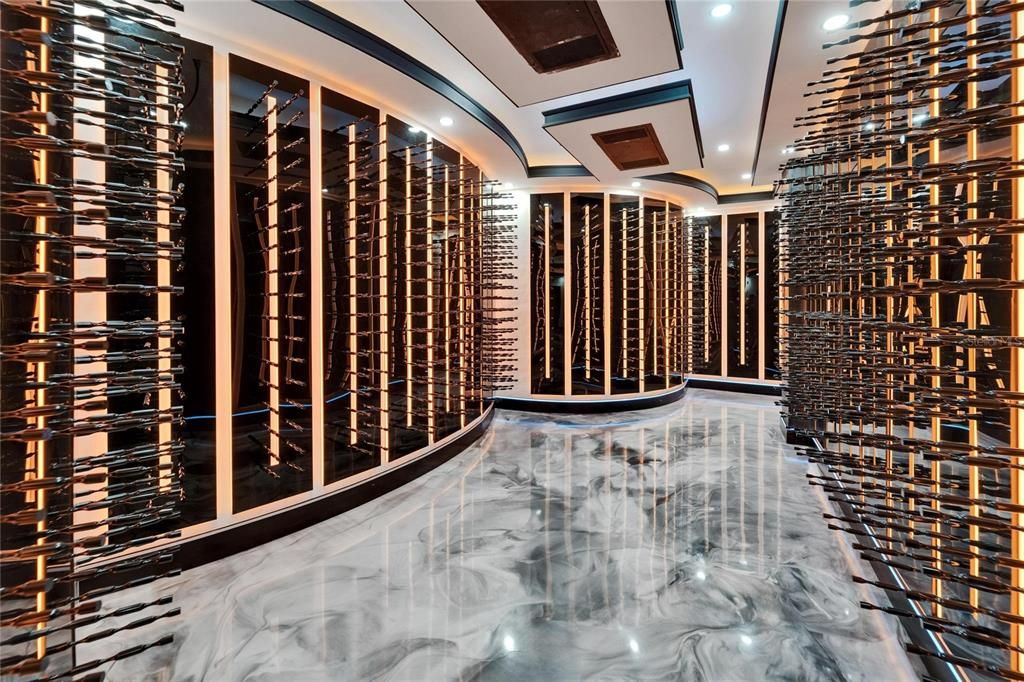 Interior, Marble, Recessed Lighting, Wine Storage