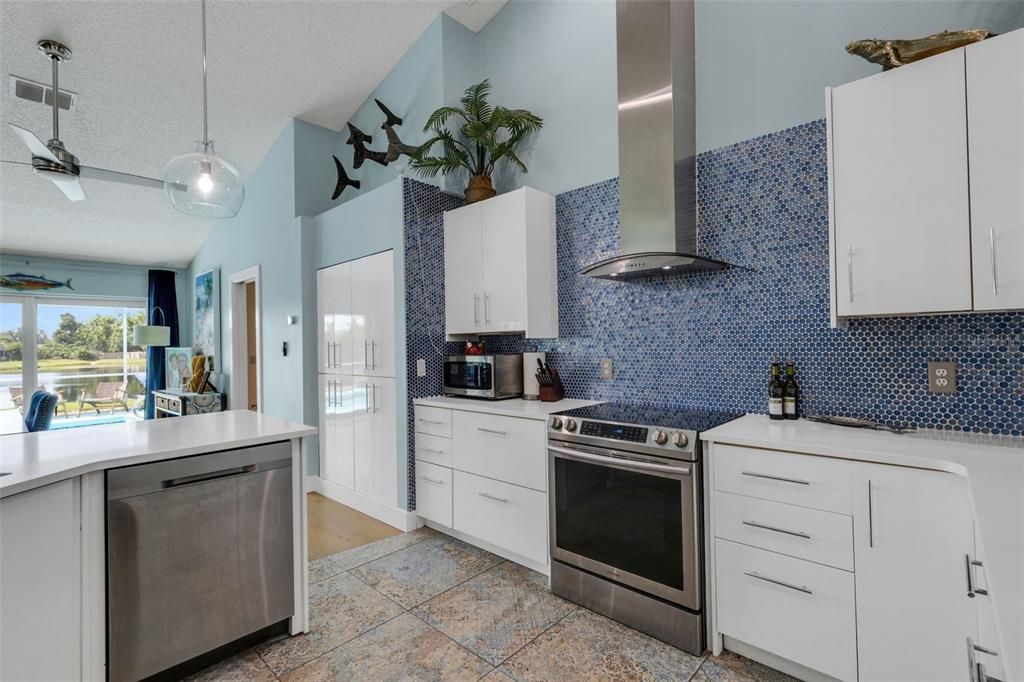 Interior, Kitchen, Pendant Lights, Stainless Steel Appliances
